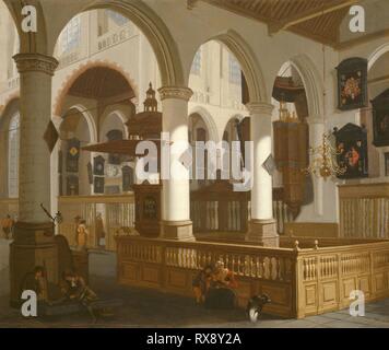 The Oude Kerk, Delft. Cornelis de Man; Dutch, 1621-1706. Date: 1655-1665. Dimensions: 25 1/2 x 30 1/2 in. (64.1 x 77.4 cm). Oil on canvas. Origin: Holland. Museum: The Chicago Art Institute. Stock Photo