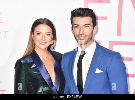 WESTWOOD, CA - MARCH 07: Emily Baldoni (L) and Justin Baldoni attend the Premiere Of Lionsgate's 'Five Feet Apart' at Fox Bruin Theatre on March 07, 2 Stock Photo