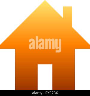 Home symbol icon - orange gradient outline, isolated - vector ...