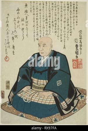 Memorial portrait of Utagawa Hiroshige. Utagawa Kunisada I (Toyokuni III); Japanese, 1786-1864. Date: 1858. Dimensions: 14 x 9 5/8 in. Color woodblock print; oban. Origin: Japan. Museum: The Chicago Art Institute. Stock Photo