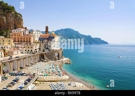 Amazing view of Atrani village, Amalfi Coast, Italy Stock Photo
