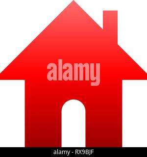 Home symbol icon - red gradient, isolated - vector illustration Stock Vector