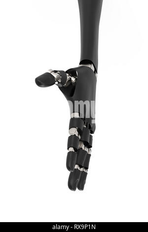 3d render Rubber Robot hand with chrome joints and bones Stock Photo ...