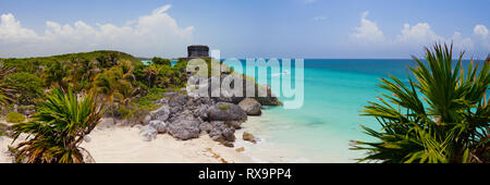 The Tulum ruins in the Riviera Maya south of Cancun Mexico Stock Photo