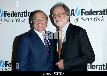 New York, USA. 17 May, 2016. Commissioner of the National Hockey League, Gary Bettman, and Senior vice president of broadcasting at NFL and chief operating officer of NFL Films, Howard Katz at The Tuesday, May 17, 2016 UJA-Federation Of New York Sports For Youth Luncheon at The Roosevelt Hotel in New York, USA. Credit: Steve Mack/S.D. Mack Pictures/Alamy Stock Photo