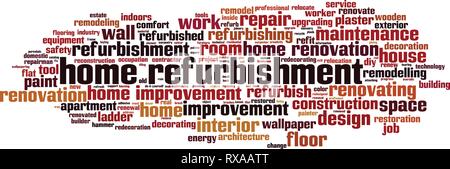Home refurbishment word cloud concept. Vector illustration Stock Vector