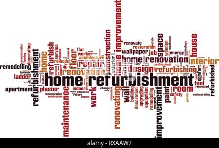 Home refurbishment word cloud concept. Vector illustration Stock Vector