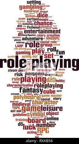 Role playing word cloud concept. Vector illustration Stock Vector