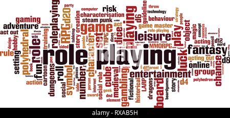 Role playing word cloud concept. Vector illustration Stock Vector