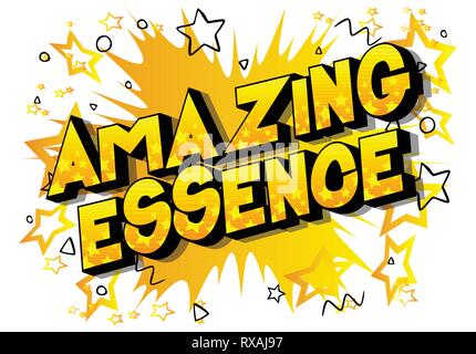 Amazing Essence - Vector illustrated comic book style phrase on abstract background. Stock Vector