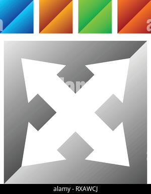 4-way arrow as expand, resize, adjustment, alignment icon Stock Vector ...