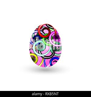 Easter egg with a pattern on a white background. Vector illustration Stock Vector