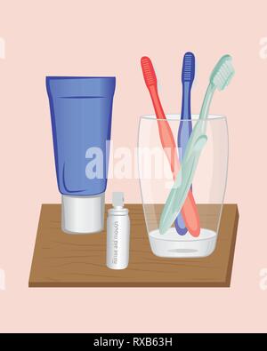 vector toothbrush and toothpaste tube drawing isolated on white ...