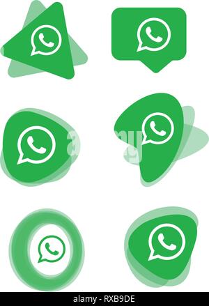 WhatsApp Social media icons set Logo Vector Illustrator Background, facebook, instagram, twitter, whatsapp, set, network, Stock Vector