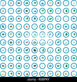 100 elements icons set, isometric 3d style Stock Vector