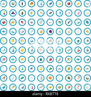 100 emirates icons set, isometric 3d style Stock Vector