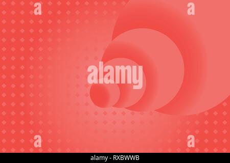 Red rose abstract background with spheres and pattern rhombuses Stock Vector