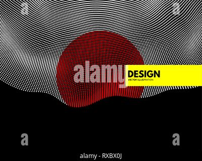 Abstract science or technology background. Network illustration with particle. 3D grid surface. Stock Vector