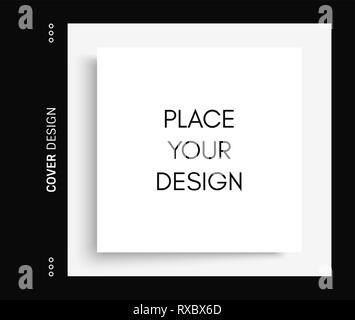 Mockup of a landscape-oriented magazine or catalogue. White sheet of paper. Element for advertising and promotional message. 3d vector illustration fo Stock Vector