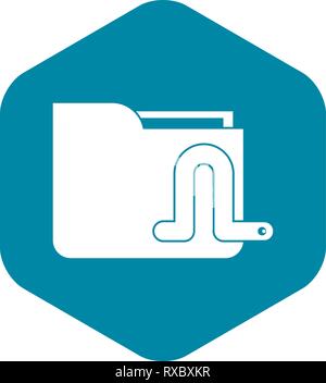 Computer worm icon, simple style Stock Vector
