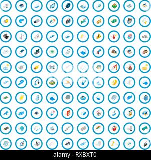 100 energy icons set, isometric 3d style Stock Vector