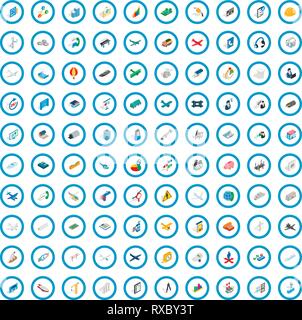 100 engineering icons set, isometric 3d style Stock Vector