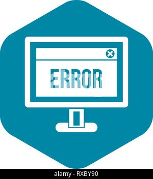 Error sign on a computer monitor icon Stock Vector