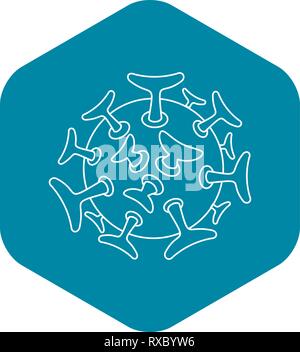 Round viral bacteria icon, outline style Stock Vector Image & Art - Alamy