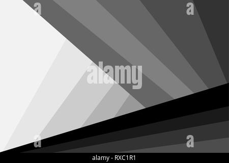 Abstract futuristic background - stripes and triangles - black and white vector Stock Vector