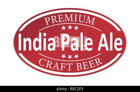 premium indian pale ale craft beer ipa paper web lable badge isolated Stock Vector