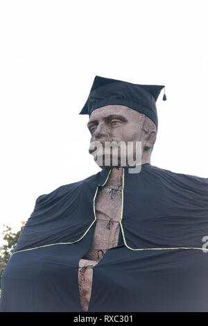 Lviv, Ukraine - October 9, 2018: Monument to Ivan Franko in academic dress. University Day Stock Photo