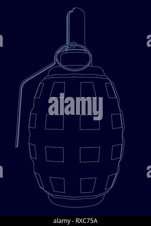 Vector illustration of a hand grenade. 3D Stock Vector Image & Art - Alamy