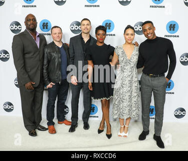 2019 Winter TCA Press Tour - Disney ABC Television held at the Langham Huntington Hotel in Pasadena, California on February 5, 2019  Featuring: Jason George, Alexi Hawley, Eric Winter, Afton Williamson, Alyssa Diaz, Titus Makin Where: Los Angeles, California, United States When: 05 Feb 2019 Credit: Sheri Determan/WENN.com Stock Photo