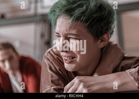 Close-up Of Young Woman Scream Stock Photo