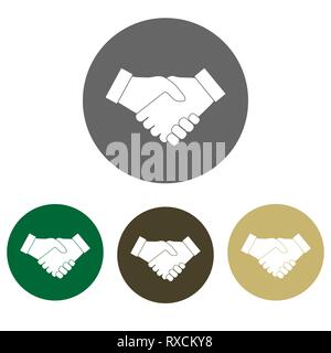 Hand, handshake icon set flat vector Stock Vector
