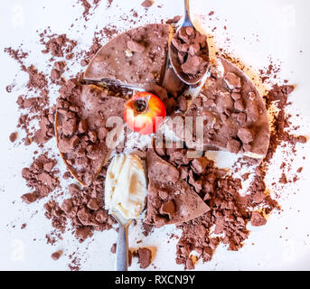 Still life composition based on different types of both black and white chocolate Stock Photo