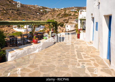 SIFNOS, GREECE - September 11, 2018: The picturesque village of Kastro, the ancient capital of Sifnos. Cyclades, Greece. Europe Stock Photo