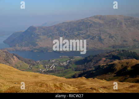 Ullswater, Glenridding and the Wainwright Place Fell from near Mires Beck in the Lake District National Park, Cumbria, England, UK. Stock Photo