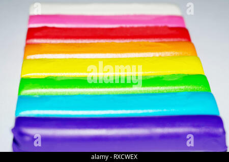 Set of colorful plasticine isolated on a white background Stock Photo