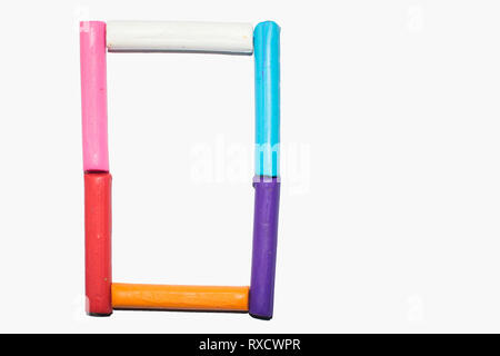 Capital Letter O- Colorful clay sticks forming the letter O from the alphabet Stock Photo