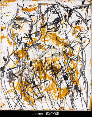 Abstract drawing or painting with strong lines and curves. Stock Photo