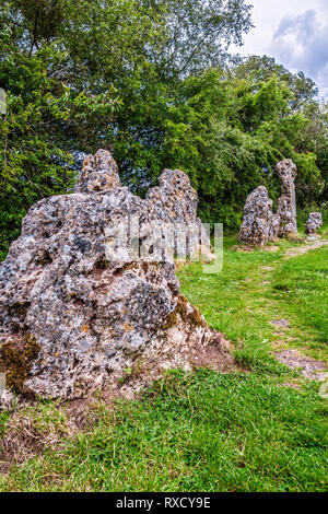 King's Men Stone Circle, Rollright Stones,  Oxfordshire, UK Stock Photo