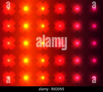 Red and purple shades gradiend and sparkling flowers background, shadow effect Stock Vector