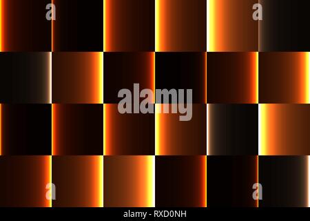 Brown shades volume squares, multicolored  dark background Stock Vector