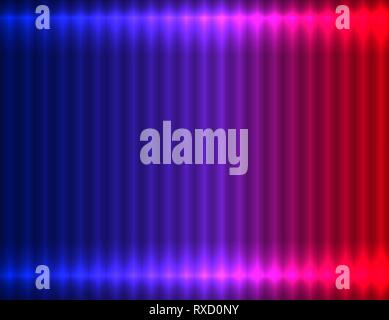 Blue, violet and red gradient ribbed linear background, neon effect Stock Vector