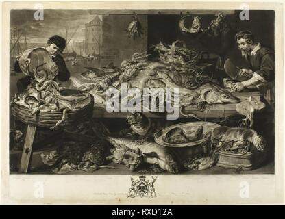 A Fish Market. Richard Earlom (British, 1743-1822); after Frans Snyders (Flemish, 1579-1657). Date: 1782. Dimensions: 444 × 614 mm. Mezzotint on paper. Origin: England. Museum: The Chicago Art Institute. Stock Photo