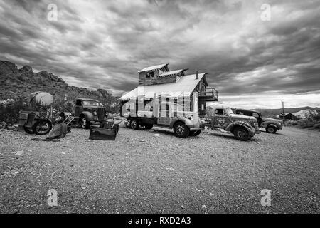 Thunderstorm over the Nelson Ghost Town Stock Photo