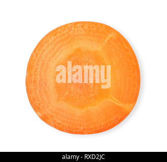 Half Carrot isolated on white clipping path Top view Stock Photo