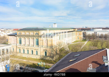 München, Munich: art museum Alte Pinakothek, modern art museum Pinakothek der Moderne (right) in Oberbayern, München, Upper Bavaria, Bayern, Bavaria,  Stock Photo