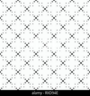 Abstract vector seamless pattern. Regularly repeating geometric tiles with small dots. Diagonal arrangement. Modern stylish texture. Vector monochrome Stock Vector